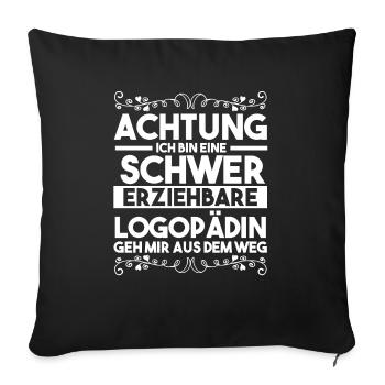 Logopädie Logopädin - Sofakissenbezug 45 x 45 cm - Schwarz - Vorne