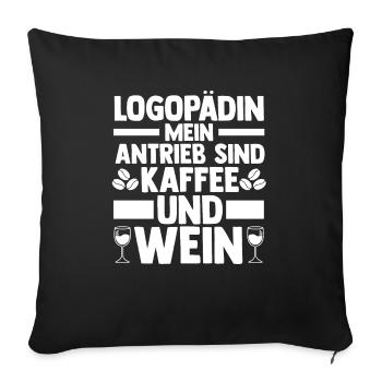 Logopädie Logopädin - Sofakissenbezug 45 x 45 cm - Schwarz - Vorne