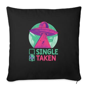 Unique ou pris drôle Alien OVNI Saint-Valentin - Housse de coussin décorative 45 x 45 cm - noir - Devant