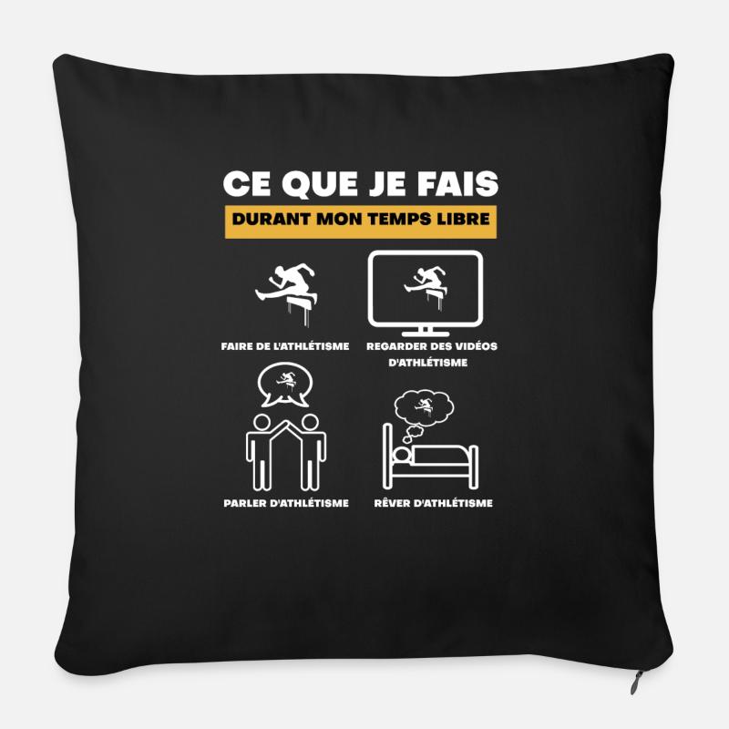 durant temps libre athlétisme - Housse de coussin décorative 45 x 45 cm - noir