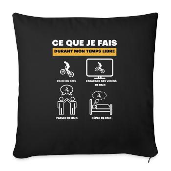 durant temps libre bmx - Housse de coussin décorative 45 x 45 cm - noir - Devant