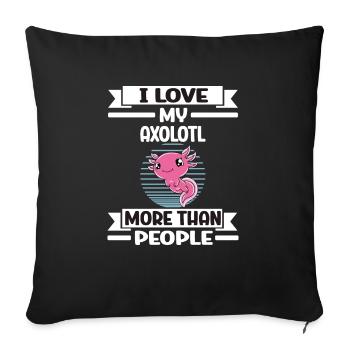 Funny Axolotl Cute Axolotl - Sofa pillowcase 17,3'' x 17,3'' (45 x 45 cm) - black - Front
