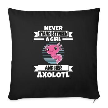 Funny Axolotl Cute Axolotl - Sofa pillowcase 17,3'' x 17,3'' (45 x 45 cm) - black - Front