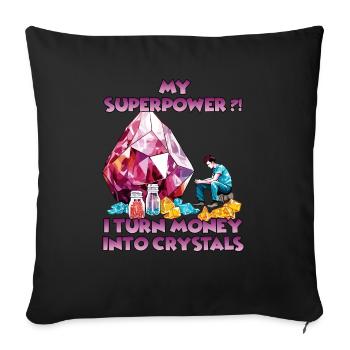 Crystal adventure for explorers and crystal - Sofa pillowcase 17,3'' x 17,3'' (45 x 45 cm) - black - Front