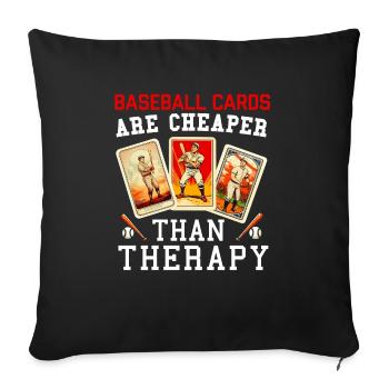 Baseball Card Collector Funny Collecting Baseball - Sofa pillowcase 17,3'' x 17,3'' (45 x 45 cm) - black - Front