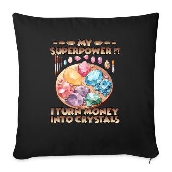 Grow crystals yourself crystal hobby - Sofa pillowcase 17,3'' x 17,3'' (45 x 45 cm) - black - Front