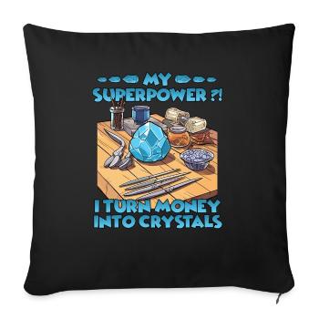 Motif pour les cultivateurs de cristaux et les - Housse de coussin décorative 45 x 45 cm - noir - Devant