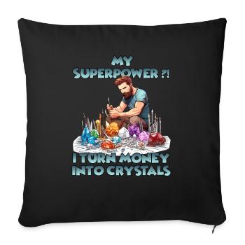 Cadeau Sparkling Creations cultivateur de cristal - Housse de coussin décorative 45 x 45 cm - noir - Devant