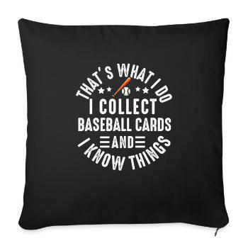 Baseball Card Collector Funny Collecting Baseball - Sofa pillowcase 17,3'' x 17,3'' (45 x 45 cm) - black - Front