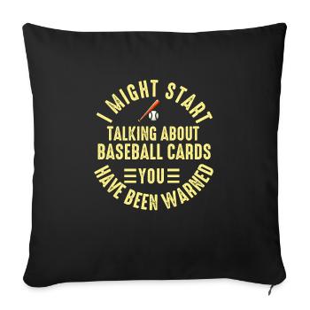 Baseball Card Collector Funny Collecting Baseball - Sofa pillowcase 17,3'' x 17,3'' (45 x 45 cm) - black - Front