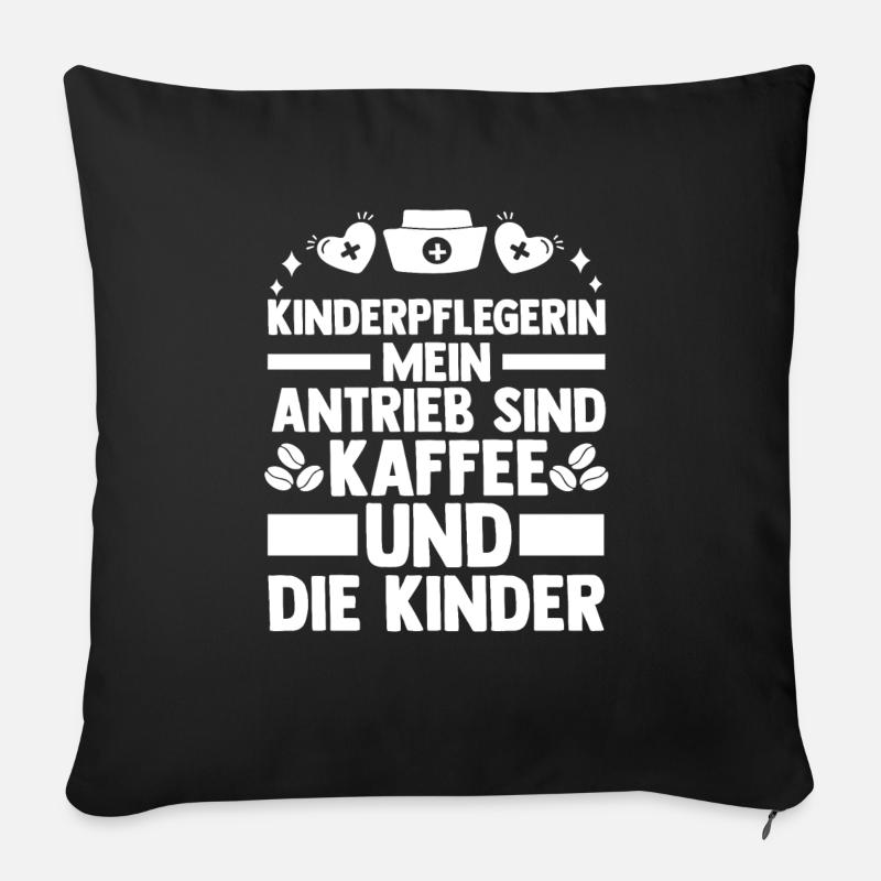 Erzieherin Kindergärtnerin Kinderpflegerin - Sofakissenbezug 45 x 45 cm - Schwarz