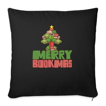 Merry Bookmas Bookworm Christmas Tree Introvert - Sofa pillowcase 17,3'' x 17,3'' (45 x 45 cm) - black - Front
