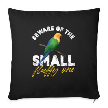 Méfiez-vous du petit perroquet moelleux - Housse de coussin décorative 45 x 45 cm - noir - Devant