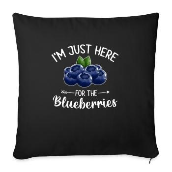 Myrtille, Fruits, Myrtille - Housse de coussin décorative 45 x 45 cm - noir - Devant