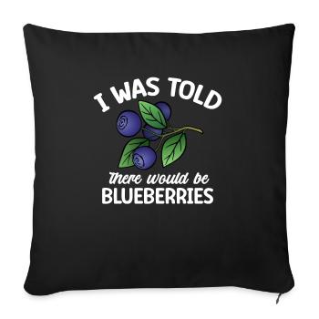 Myrtille, Fruits, Myrtille - Housse de coussin décorative 45 x 45 cm - noir - Devant