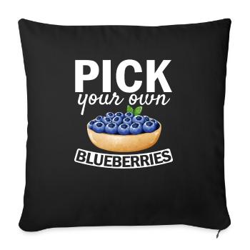 Myrtille, Fruits, Myrtille - Housse de coussin décorative 45 x 45 cm - noir - Devant