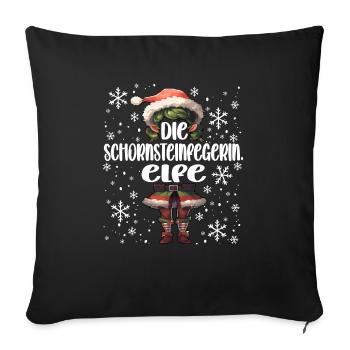 Weihnachtsoutfit Schornsteinfegerin - Sofakissenbezug 45 x 45 cm - Schwarz - Vorne