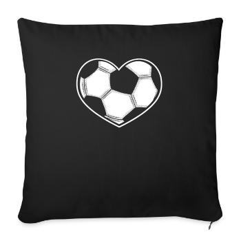 Soccer Heart Sports Football Player Coach Fan - Sofa pillowcase 17,3'' x 17,3'' (45 x 45 cm) - black - Front