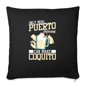 Porto Rico Portoricain - Housse de coussin décorative 45 x 45 cm - noir - Devant