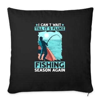 Fisherman Fishing Catcher, Fisherman's Fishing Rod, - Sofa pillowcase 17,3'' x 17,3'' (45 x 45 cm) - black - Front