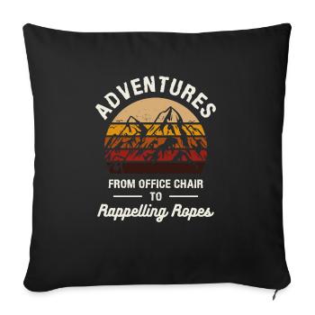 Aventures de la chaise de bureau aux cordes de rappel - Housse de coussin décorative 45 x 45 cm - noir - Devant