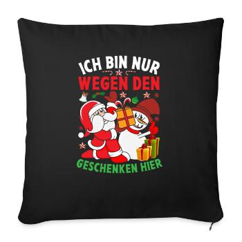 Weihnachtsfeier Geschenkidee Heiligabend - Sofakissenbezug 45 x 45 cm - Schwarz - Vorne