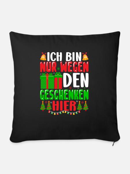 Geschenk Weihnachten Heiligabend - Sofakissenbezug 45 x 45 cm - Schwarz