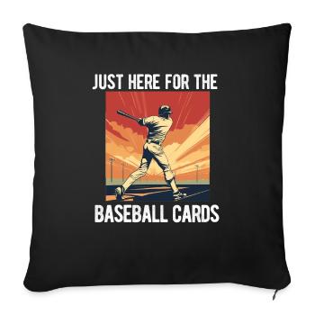 Baseball Card Collector Funny Collecting Baseball - Sofa pillowcase 17,3'' x 17,3'' (45 x 45 cm) - black - Front