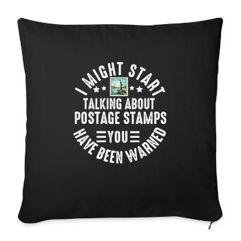 Stamp Collector Postage Stamping Philatelist Men - Sofa pillowcase 17,3'' x 17,3'' (45 x 45 cm) - black - Front