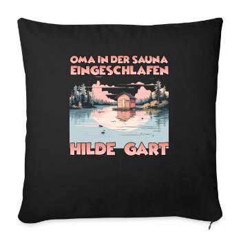 Lustiges Sauna T für Wellness Fans und - Sofakissenbezug 45 x 45 cm - Schwarz - Vorne