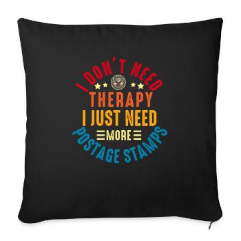Stamp Collector Postage Stamping Philatelist Men - Sofa pillowcase 17,3'' x 17,3'' (45 x 45 cm) - black - Front