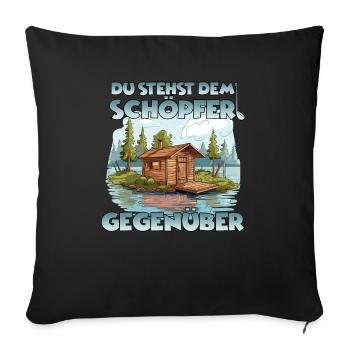 Lustiges Sauna Outfit Thermalbad Saunagänger Sauna - Sofakissenbezug 45 x 45 cm - Schwarz - Vorne