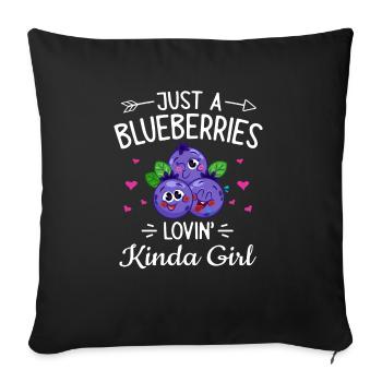 Heidelbeere Frucht Blaubeere - Sofakissenbezug 45 x 45 cm - Schwarz - Vorne