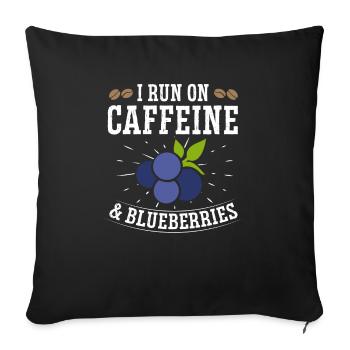 Myrtille, Fruits, Myrtille - Housse de coussin décorative 45 x 45 cm - noir - Devant