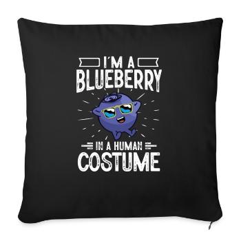 Myrtille, Fruits, Myrtille - Housse de coussin décorative 45 x 45 cm - noir - Devant