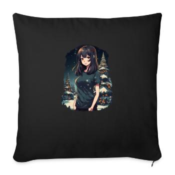 Anime Christmas Design for Christmas - Sofa pillowcase 17,3'' x 17,3'' (45 x 45 cm) - black - Front
