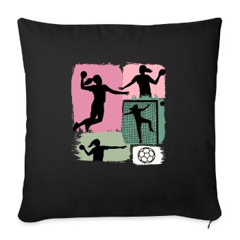 Sports d’intérieur Handball Joueur de handball Club Handball - Housse de coussin décorative 45 x 45 cm - noir - Devant