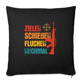 Schützenfest Schießen Schießsport Sportschütze - Sofakissenbezug 45 x 45 cm - Schwarz - Vorne
