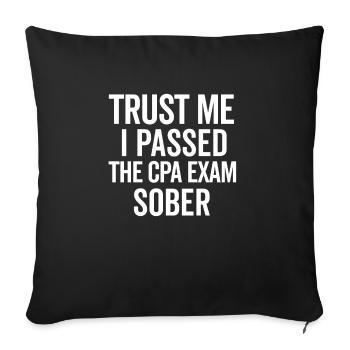 Passed CPA Exam For Certified Accountant Funny - Sofa pillowcase 17,3'' x 17,3'' (45 x 45 cm) - black - Front