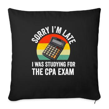 Passed CPA Exam For Certified Accountant Funny - Sofa pillowcase 17,3'' x 17,3'' (45 x 45 cm) - black - Front