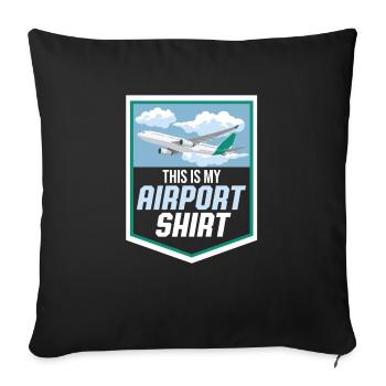 Voyage de vacances This Is My Airport Shirt Traveler - Housse de coussin décorative 45 x 45 cm - noir - Devant