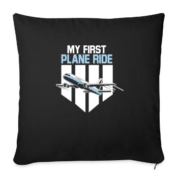 My First Airplane Ride Vacation Trip Traveler - Sofa pillowcase 17,3'' x 17,3'' (45 x 45 cm) - black - Front