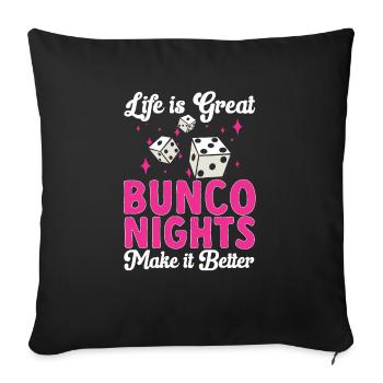 Bunco Dice Game - Sofa pillowcase 17,3'' x 17,3'' (45 x 45 cm) - black - Front