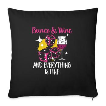 Jeu de dés Bunco - Housse de coussin décorative 45 x 45 cm - noir - Devant