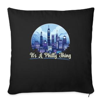 Philadelphia City, Pennsylvanie, États-Unis, États-Unis - Housse de coussin décorative 45 x 45 cm - noir - Devant