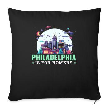 Philadelphia City Pennsylvania USA United States - Sofa pillowcase 17,3'' x 17,3'' (45 x 45 cm) - black - Front
