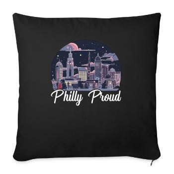 Philadelphia City Pennsylvania USA United States - Sofa pillowcase 17,3'' x 17,3'' (45 x 45 cm) - black - Front