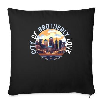 Philadelphia City Pennsylvania USA United States - Sofa pillowcase 17,3'' x 17,3'' (45 x 45 cm) - black - Front