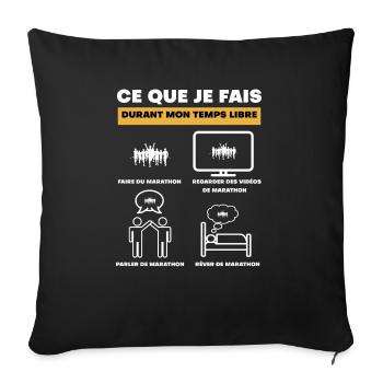 durant temps libre marathon - Housse de coussin décorative 45 x 45 cm - noir - Devant