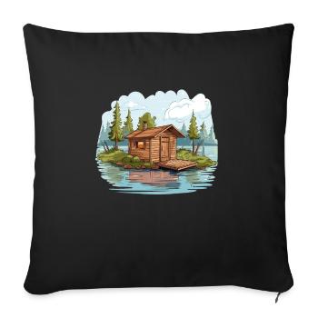 Best gift for sauna lovers and sauna goers - Sofa pillowcase 17,3'' x 17,3'' (45 x 45 cm) - black - Front